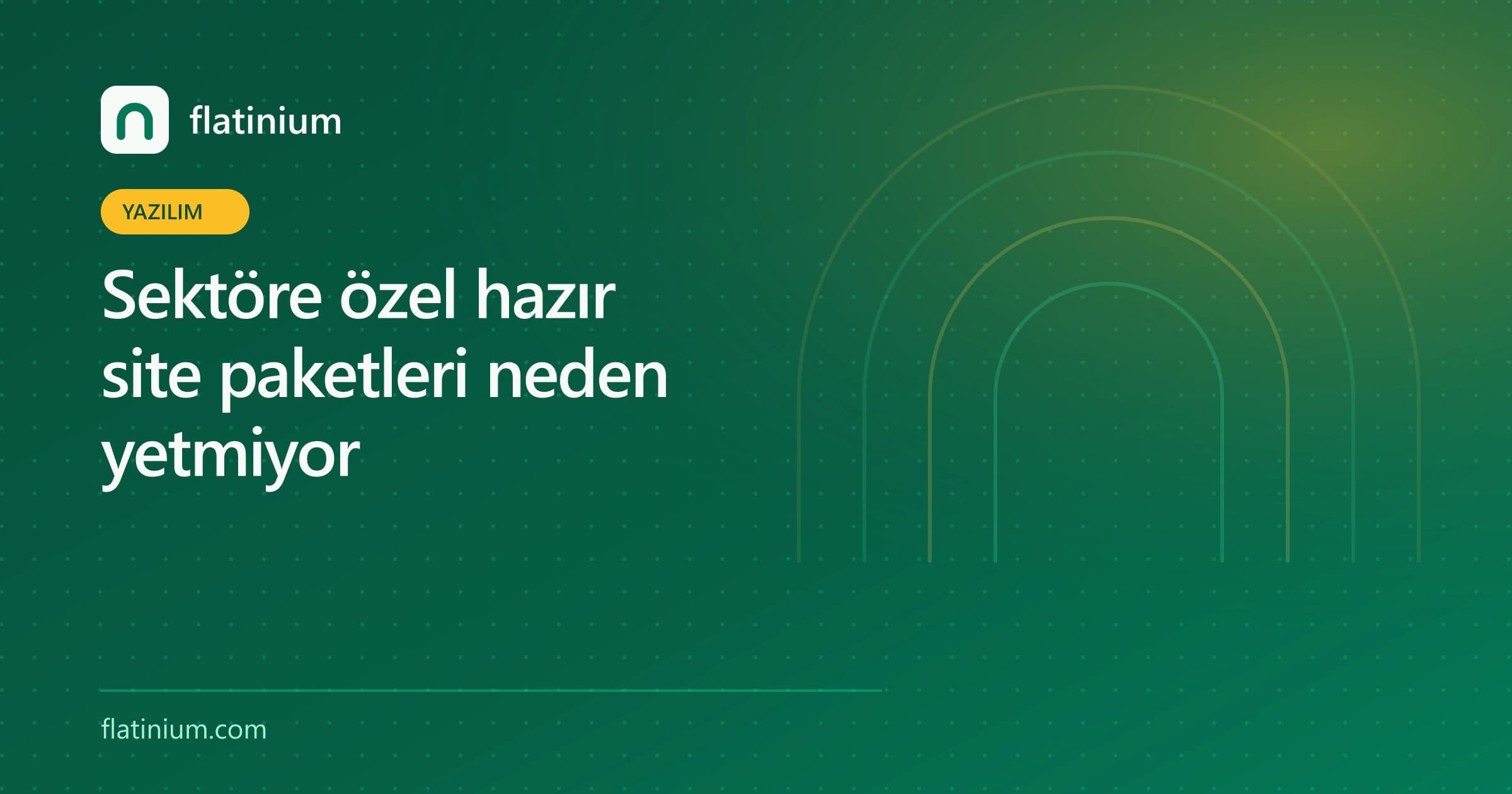 Sektöre özel hazır site paketleri neden yetmiyor — Flatinium yazılım yazısının kapak görseli