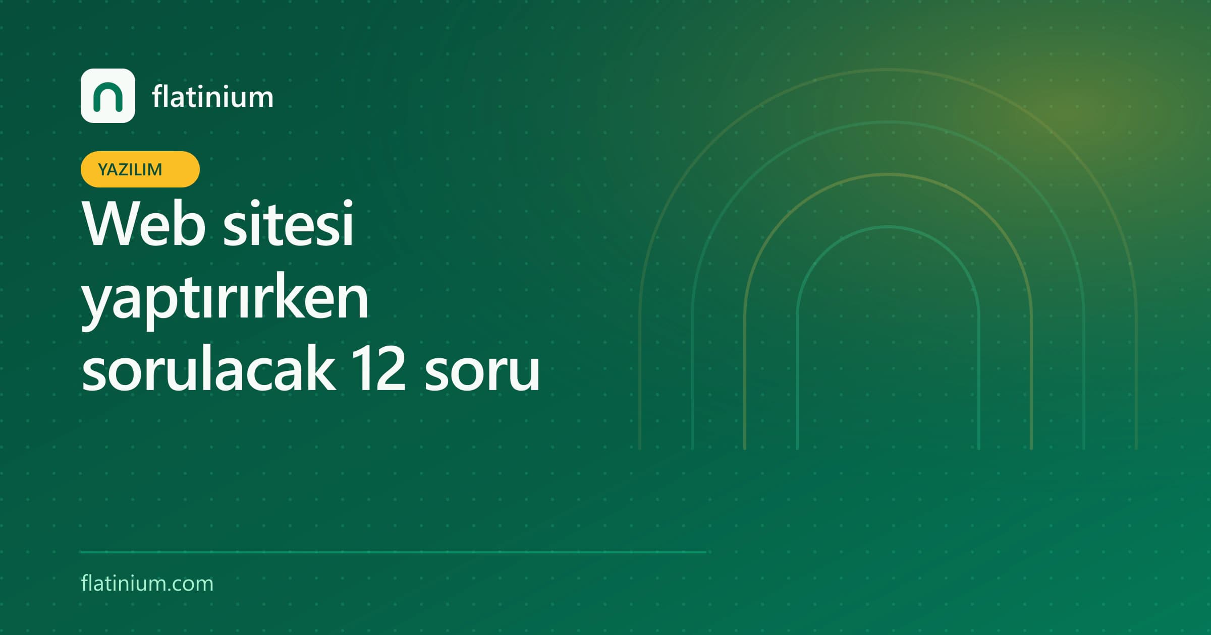 Web sitesi yaptırırken sorulacak 12 soru — Flatinium yazılım yazısının kapak görseli